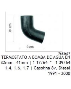 FIT. MANGUERA DE CODO TERMOSTATO A BOMBA 1.7 FIORINO/TIPO/DUNA