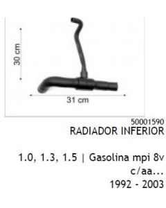 FIT. MANGUERA DE RADIADOR INFERIOR C/25 BIFURC. DUNA/UNO 1.3 M