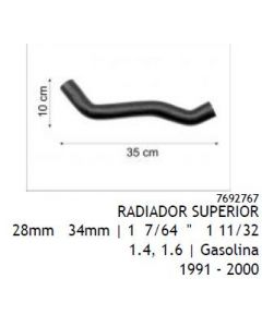 FIT. MANGUERA DE RADIADOR SUPERIOR UNO / DUNA / FIORINO 1.4 1.6